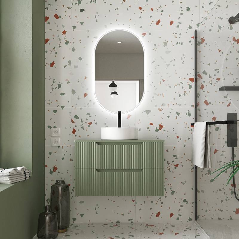 home24 Waschtisch COLORIA Typ C 81 x 50 x 46cm Grün/Olivgrün von home24