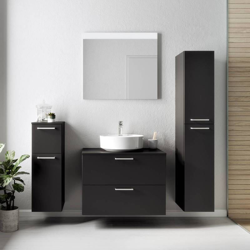 home24 Waschtisch MYBA XI 80cm Schwarz/Matt Schwarz von home24
