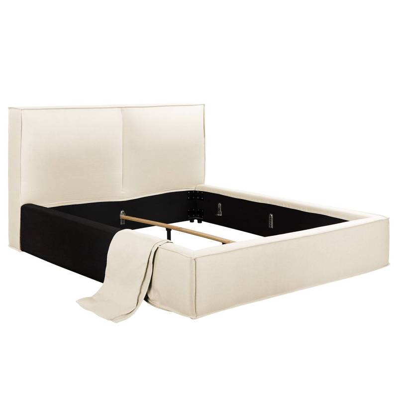 home24 Wechselbezug Polsterbett 200 x 200cm Beige von home24