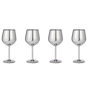 home24 Weinglas 4er-Set 7 x 7 x 21cm Silber/Silber von home24