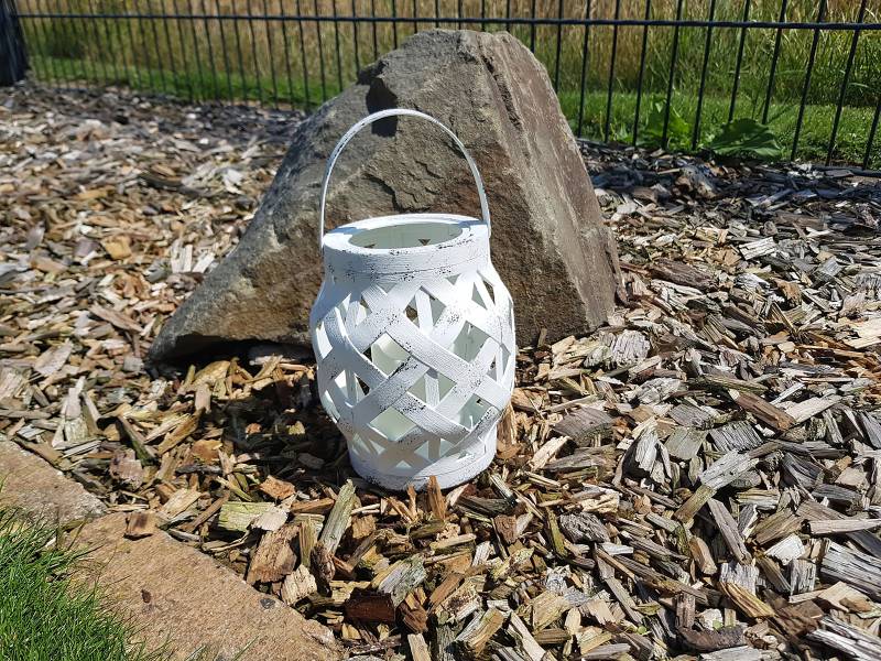 home24 Windlicht Simie 14 x 24 x 14cm Weiß von home24