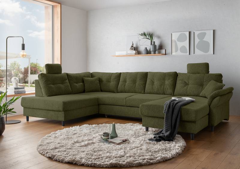 home24 Wohnlandschaft Elolo Typ B Grün Webstoff Venka 338 x 91 x 206cm Longchair davorstehend rechts / Ottomane links mit Schlaffunktion Modern home24 Wohnlandschaft Elolo Typ B Grün Webstoff Venka 338 x 91 x 206cm Longchair davorstehend rechts / Ottomane links mit Schlaffunktion Modern von home24