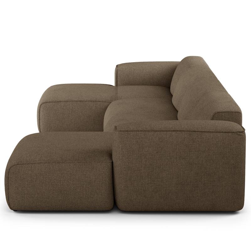 home24 Wohnlandschaft mit XL-Longchair Braun Bouclé Stoff Helay 428 x 72 x 172cm Gleichschenklig Modern home24 Wohnlandschaft mit XL-Longchair Braun Bouclé Stoff Helay 428 x 72 x 172cm Gleichschenklig Modern von home24