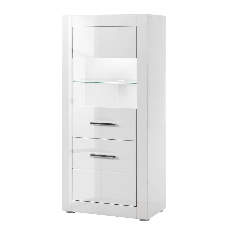 home24 Wohnwand V 4-teilig MDF Mitteldichte Holzfaserplatte , beschichtet Weiß 335 x 170 x 45cm von home24
