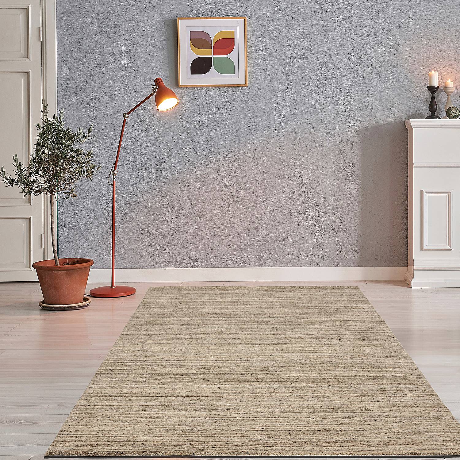 home24 Wollteppich Pure UNI Beige/Beige 250 x 300cm Wolle von home24
