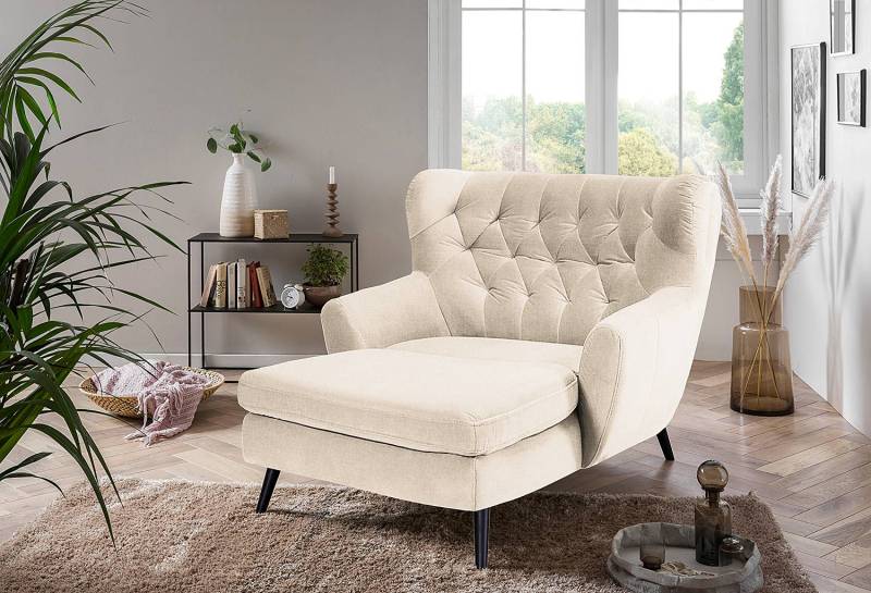 home24 XXL Sessel Beige Webstoff Sioma Schwarz 121 x 104 x 158cm home24 XXL Sessel Beige Webstoff Sioma Schwarz 121 x 104 x 158cm von home24