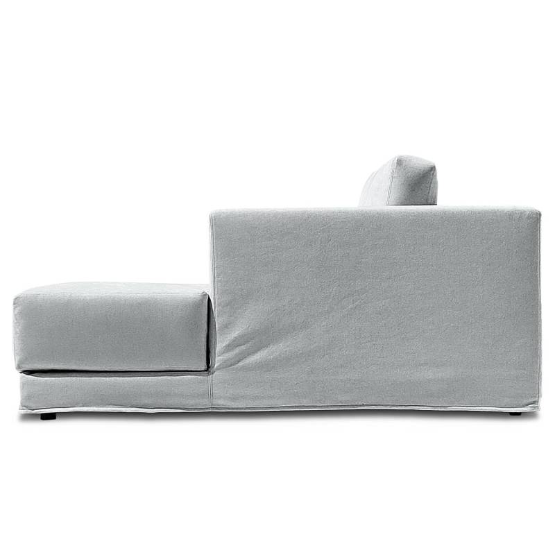 home24 XXL Sessel mit Wechselbezug Silber Webstoff Stormy 125 x 63 x 160cm von home24