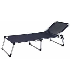 home24 XXL Sonnenliege Abaco Gestell: Aluminium, poliert Liegefläche: Polyester Grau/Grau 214 x 45 x 70cm von home24