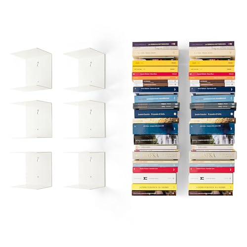 D-SEGNO Bücherregal Schwebend aus Metall – Wandregal Weiß für Bücher, Hängeregal mit Unsichtbarem Design, Regal Wand Platzsparend – Made in Italy D-SEGNO Bücherregal Schwebend aus Metall – Wandregal Weiß für Bücher, Hängeregal mit Unsichtbarem Design, Regal Wand Platzsparend – Made in Italy von home3000