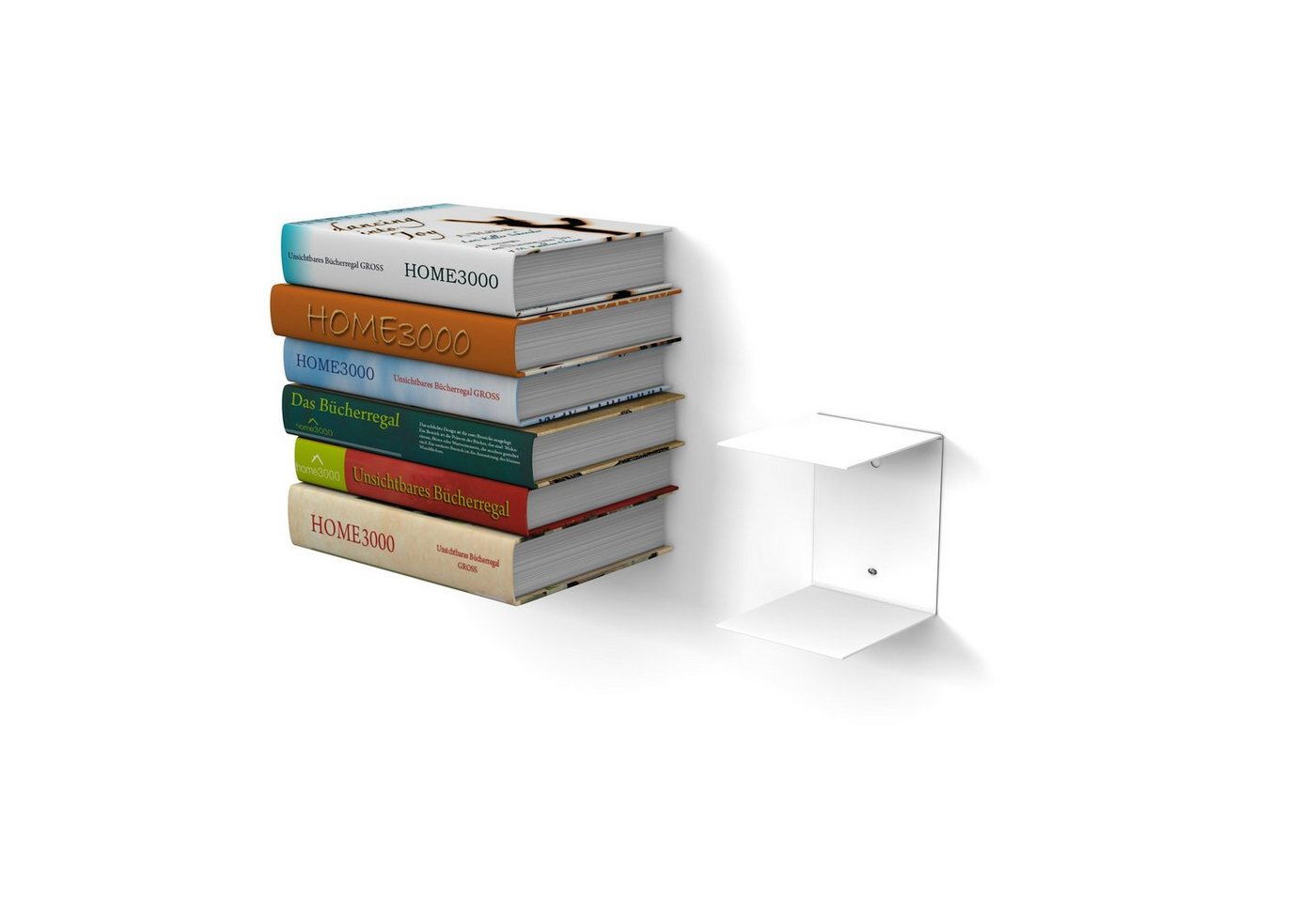 home3000 Bücherregal unsichtbares Bücherregal, 1-tlg., Made in Germany, Breite 16,5cm, Matt, 4 verschiedene Varianten, von home3000