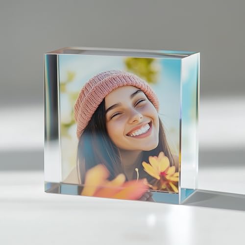 10 x 10 cm Fotoblock mit ihrem Bild aus original PLEXIGLAS - Transparenter Acrylblock, das Foto-Geschenk in brillanten Farben als hochwertige, Geschenkidee mit 3D-Tiefeneffekt in verschiedenen Größen von homeBLOCKrocks