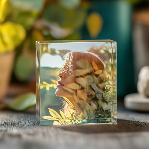 10 x 10 cm Fotoblock mit ihrem Bild aus original PLEXIGLAS - Transparenter Acrylblock, das Foto-Geschenk in brillanten Farben als hochwertige, Geschenkidee mit 3D-Tiefeneffekt in verschiedenen Größen von homeBLOCKrocks