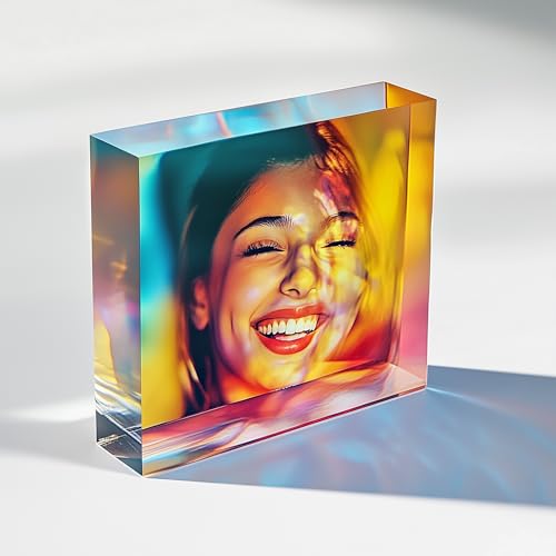 15 x 15 cm Fotoblock mit ihrem Bild aus original PLEXIGLAS - Transparenter Acrylblock, das Foto-Geschenk in brillanten Farben als hochwertige, Geschenkidee mit 3D-Tiefeneffekt in verschiedenen Größen von homeBLOCKrocks