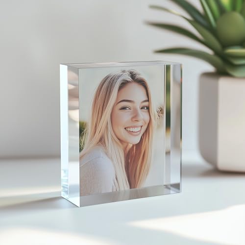 5 x 10 cm Fotoblock mit ihrem Bild aus original PLEXIGLAS - Transparenter Acrylblock, das Foto-Geschenk in brillanten Farben als hochwertige, Geschenkidee mit 3D-Tiefeneffekt in verschiedenen Größen von homeBLOCKrocks