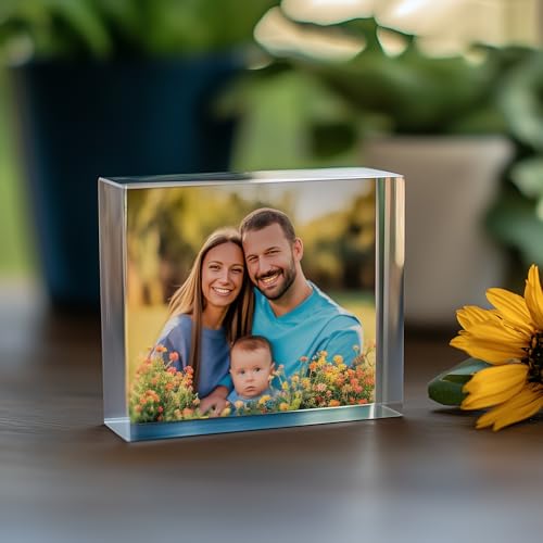 5 x 10 cm Fotoblock mit ihrem Bild aus original PLEXIGLAS - Transparenter Acrylblock, das Foto-Geschenk in brillanten Farben als hochwertige, Geschenkidee mit 3D-Tiefeneffekt in verschiedenen Größen von homeBLOCKrocks