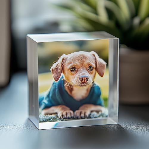 5 x 5 cm Fotoblock mit ihrem Bild aus original PLEXIGLAS - Transparenter Acrylblock, das Foto-Geschenk in brillanten Farben als hochwertige Geschenkidee mit 3D-Tiefeneffekt in verschiedenen Größen von homeBLOCKrocks