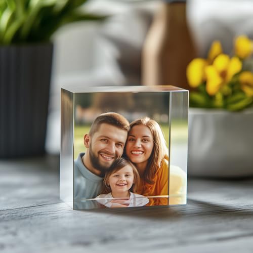 5 x 5 cm Fotoblock mit ihrem Bild aus original PLEXIGLAS - Transparenter Acrylblock, das Foto-Geschenk in brillanten Farben als hochwertige Geschenkidee mit 3D-Tiefeneffekt in verschiedenen Größen von homeBLOCKrocks