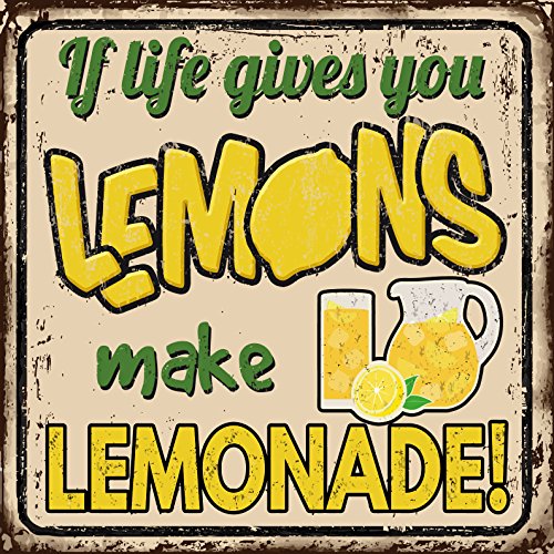 homeBLOCKrocks Kühlschrankmagnet If Life Gives You Lemons Blechschild Design aus PLEXIGLAS® 9 x 9 cm von homeBLOCKrocks