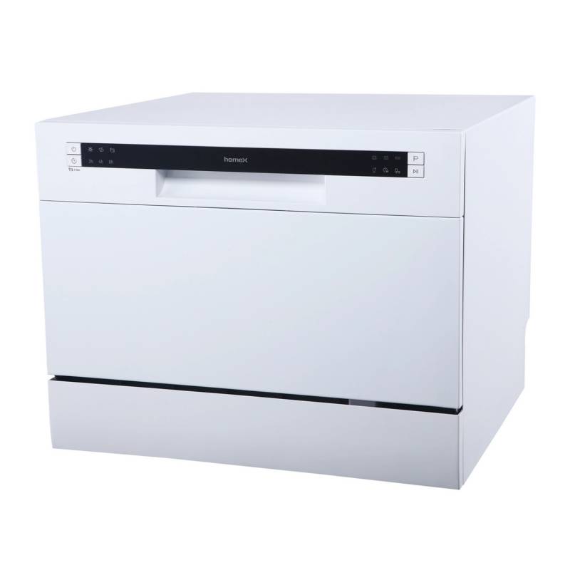 homeX Tischgeschirrspüler Mini Geschirrspüler mit 6 Programmen 6 Maßgedecke Aquastop GST6AE-W von homeX