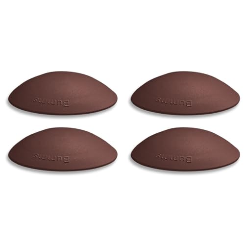 Bumms Türstopper für Boden und Wand Braun selbstklebend ohne bohren [4 Stück] - Ø 60 mm - Wandpuffer für Wandschutz aus Gummi - Türpuffer für Türanschlag, Türgriffschutz bei Wänden von homeXpert
