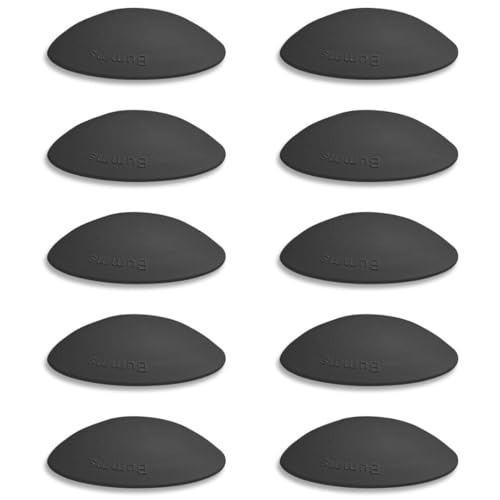 Bumms Türstopper für Boden und Wand Schwarz selbstklebend ohne bohren [10 Stück] - Ø 60 mm - Wandpuffer für Wandschutz aus Gummi - Türpuffer für Türanschlag, Türgriffschutz bei Wänden von homeXpert