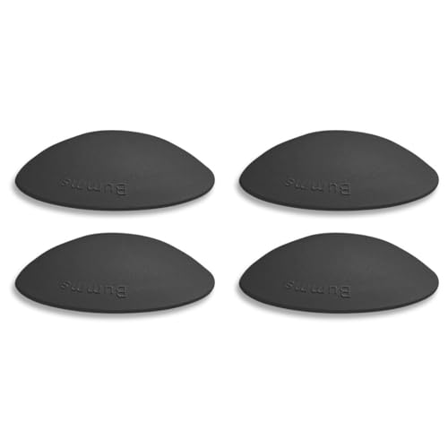 Bumms Türstopper für Boden und Wand Schwarz selbstklebend ohne bohren [4 Stück] - Ø 60 mm - Wandpuffer für Wandschutz aus Gummi - Türpuffer für Türanschlag, Türgriffschutz bei Wänden von homeXpert