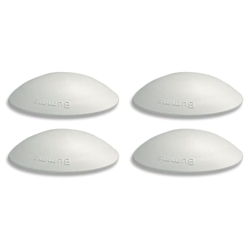 Bumms Türstopper für Boden und Wand Weiß selbstklebend ohne bohren [4 Stück] - Ø 60 mm - Wandpuffer für Wandschutz aus Gummi - Türpuffer für Türanschlag, Türgriffschutz bei Wänden von homeXpert
