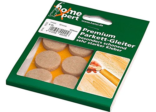 homeXpert 9er Set Parkettgleiter PREMIUM, Filzgleiter, Möbelgleiter, Stuhlbeingleiter, stark selbstklebend, rund Ø 25 mm, hellbraun von homeXpert