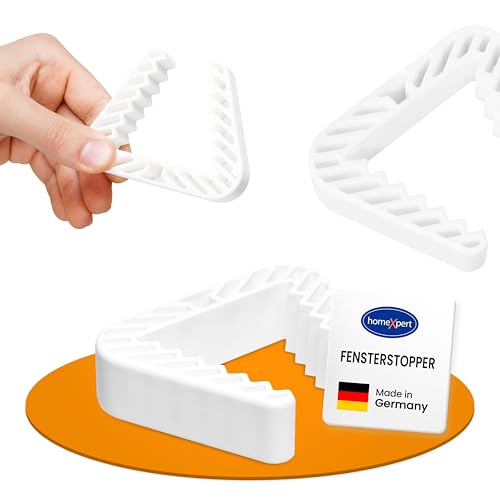 homeXpert Fensterklammer | 4er-Set Weiß | Fensterstopper, Klemmschutz Fenster, Fensteraufhalter, Fensterkeil gegen zufallende Fenster und Türen - Fensteroffenhalter zum Lüften, zuverlässig und sicher von homeXpert