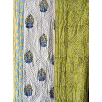 Kantha Quilt Aus Baumwolle Jaipuri Hand Block Gedruckte Doppel Bettdecke von homedecorandbedding