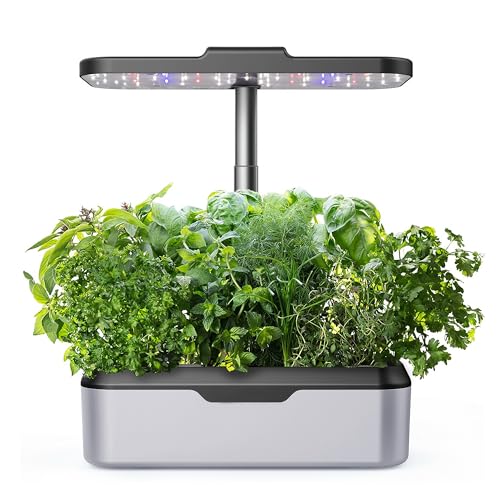 HomeGuru Hydroponische Anzuchtsysteme Pflanzkübel, 12 Hülsen Smart Indoor Garden mit LED-Pflanzenlampe Hydroponisches Anbausystem, Automatisch Kräutergarten Kit Hydrokultursystem 30cm höhenverstellbar von homeguru