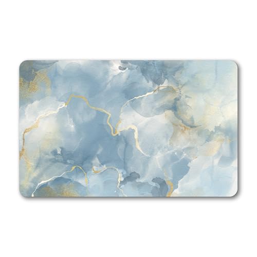 homeguru Badematte Badteppich rutschfest, Badezimmerteppich schnelltrocknend, Badematten Badvorleger saugfähig, Badteppich Weicher Badvorleger Küchenboden (Hellblau, 80x50cm, Rechteckig, Rendering) von homeguru