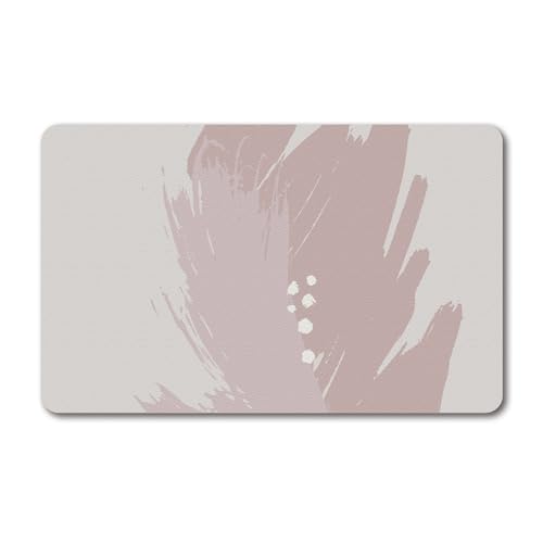 homeguru Badematte Badteppich rutschfest, Badezimmerteppich schnelltrocknend, Badematten Badvorleger saugfähig, Badteppich Weicher Badvorleger Küchenboden (Rosa, 80x50cm, Rechteckig, Kunstmalerei) von homeguru