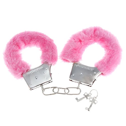 Handschellen mit weichem Plüschbezug aus Stahl, Pink von homeking