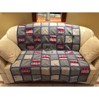 Patchwork Quiltdecke Handgemacht Vintage Boho Bettwäsche Decke Tagesdecke Hippie Quilt Wolldecke von homemadebyernestina