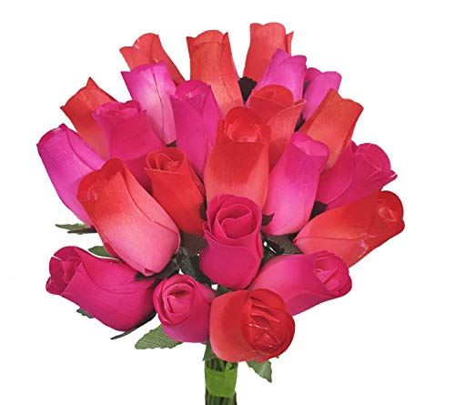 Homestreet Blumenstrauß, 2 Dutzend Holzrosen in einer Auswahl von Farben, sofortiges florales Geschenk (rosa) von homestreet