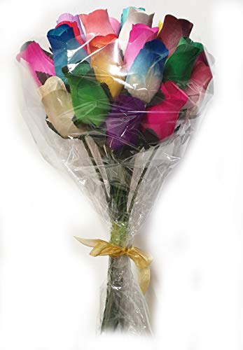 Homestreet Blumenstrauß, 2 Dutzend Holzrosen in einer Auswahl von Farben, sofortiges florales Geschenk (versch. Farben) von homestreet
