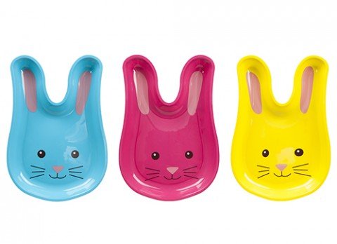 Homestreet Hasengesicht Schalen Osterhase Tabletts in 3 Farben ideal für Partys, Buffet oder für Kinderteller - wählen Sie Ihre Farbe oder 3er Set aus (3er Set) von Homestreet