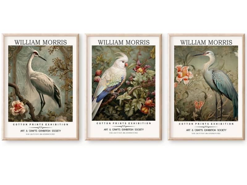 homestyle-accessoires Poster Bilder Bilderset Wandbilder Bilderwand WILLIAM MORRIS 3er Set Print, - Ohne Bilderrahmen - sorgfältige & sichere Verpackung von homestyle-accessoires