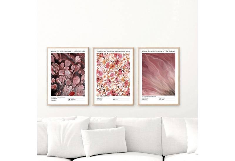 homestyle-accessoires Poster Bilder Bilderset Wandbilder D'ART MODERNE 3er Set Print, Wandbild Poster Bild -Ohne Bilderrahmen- von homestyle-accessoires