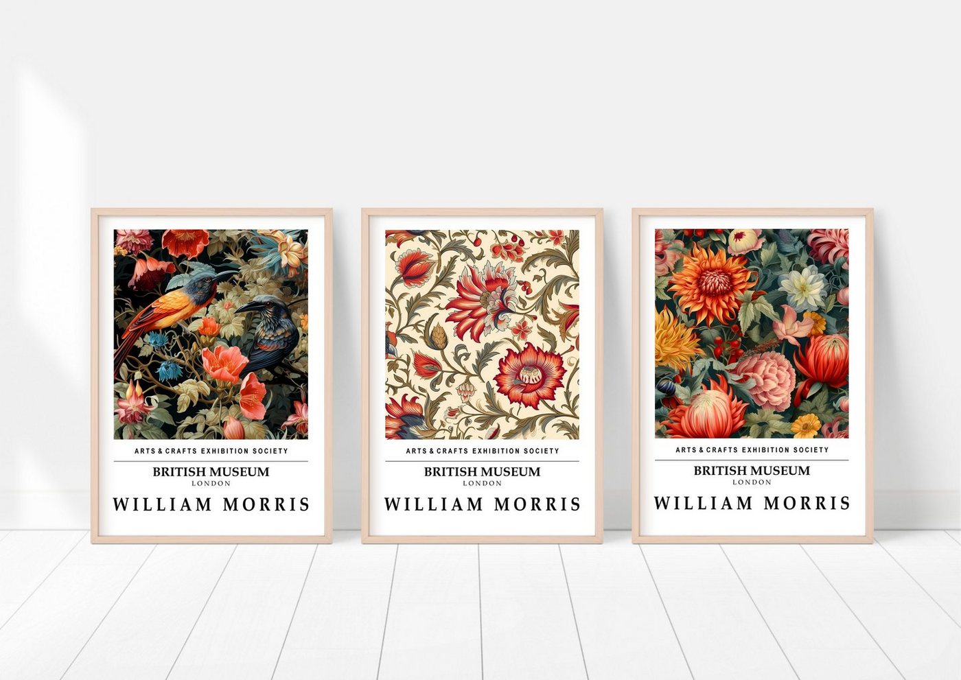 homestyle-accessoires Poster Bilder Bilderset Wandbilder WILLIAM MORRIS 3er Set Print, Poster Bild Wandbilder Wandposter -Ohne Bilderrahmen- von homestyle-accessoires