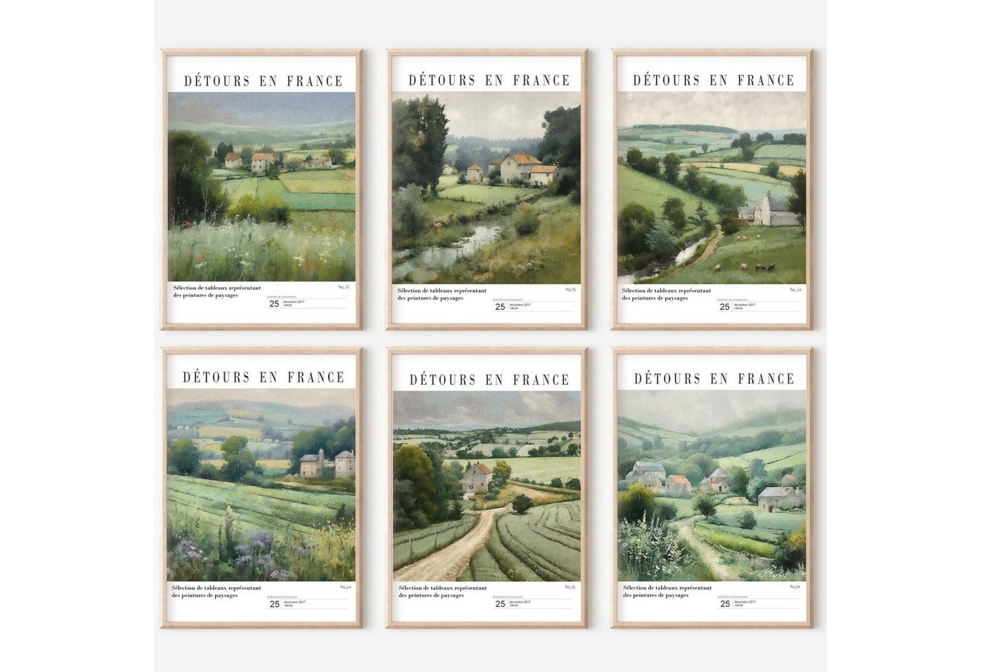 homestyle-accessoires Poster Bilder Wandbilder Kunstdrucke 6er Set LANDSCHAFT FRANKREICH Print, Ohne Bilderrahmen von homestyle-accessoires