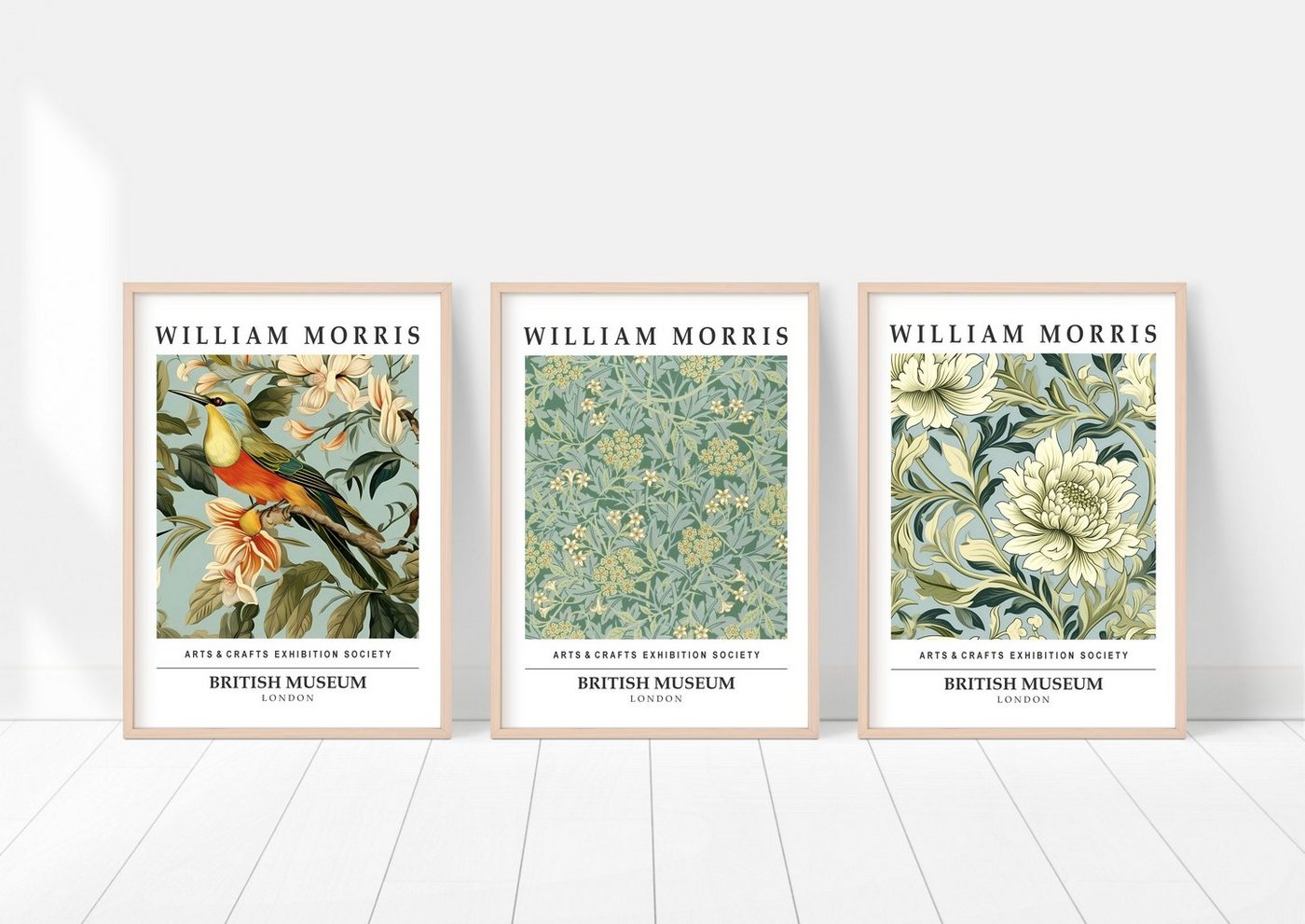 homestyle-accessoires Poster Bilder Wandbilder Kunstdrucke WILLIAM MORRIS 3er Set Prints, Ohne Bilderrahmen von homestyle-accessoires