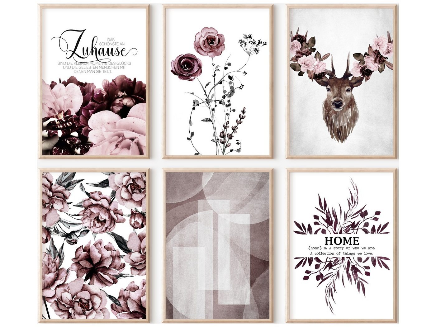 homestyle-accessoires Poster Wandbilder Bilderset AM SCHÖNSTEN AN ZUHAUSE - HOME 6er SET, - Ohne Bilderrahmen - sorgfältige & sichere Verpackung homestyle-accessoires Poster Wandbilder Bilderset AM SCHÖNSTEN AN ZUHAUSE - HOME 6er SET, - Ohne Bilderrahmen - sorgfältige & sichere Verpackung von homestyle-accessoires
