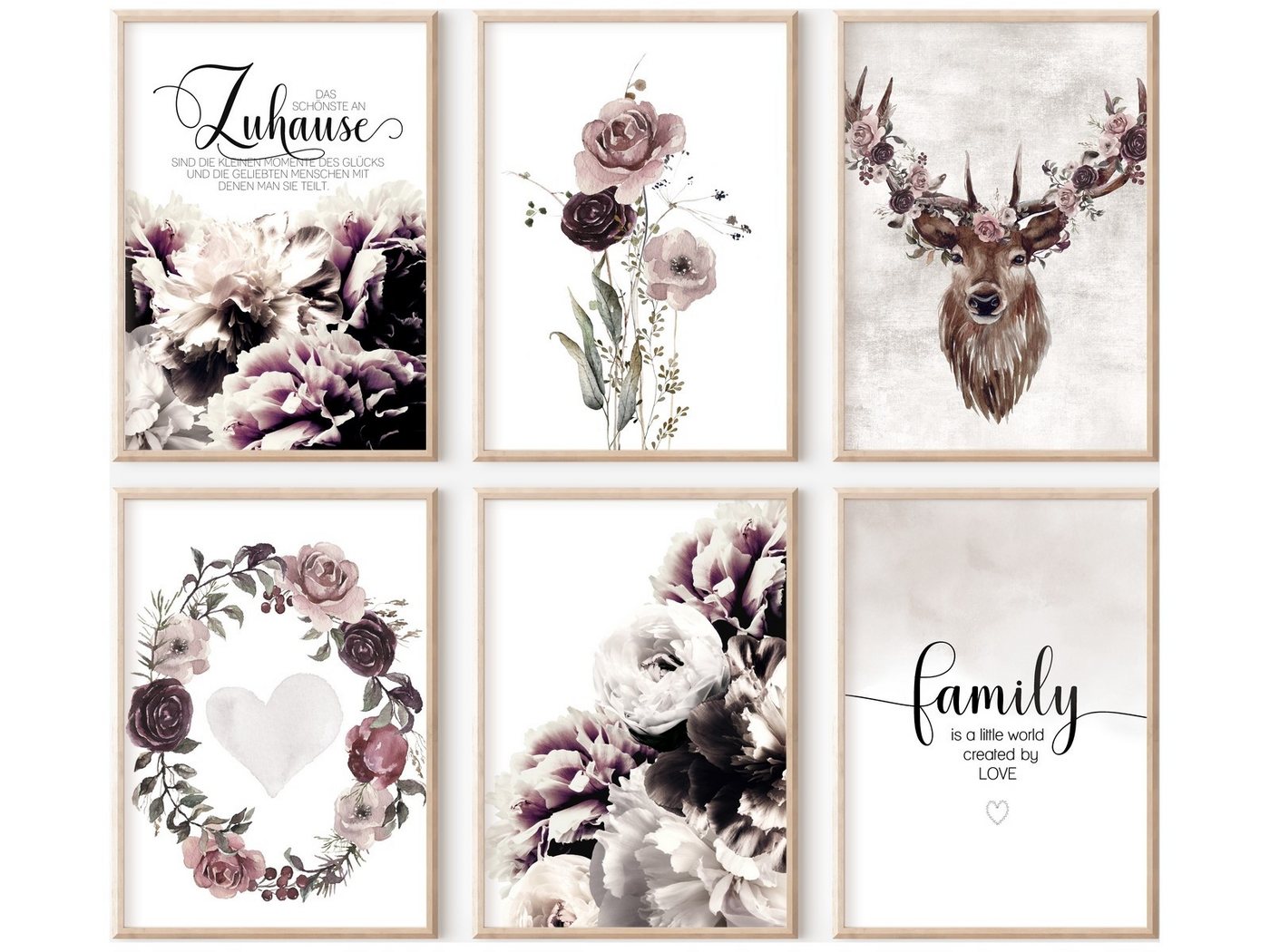 homestyle-accessoires Poster Bilderset Wandbilder Bilder DAS SCHÖNSTE AN ZUHAUSE... 6er SET, - Ohne Bilderrahmen - sorgfältige & sichere Verpackung homestyle-accessoires Poster Bilderset Wandbilder Bilder DAS SCHÖNSTE AN ZUHAUSE... 6er SET, - Ohne Bilderrahmen - sorgfältige & sichere Verpackung von homestyle-accessoires