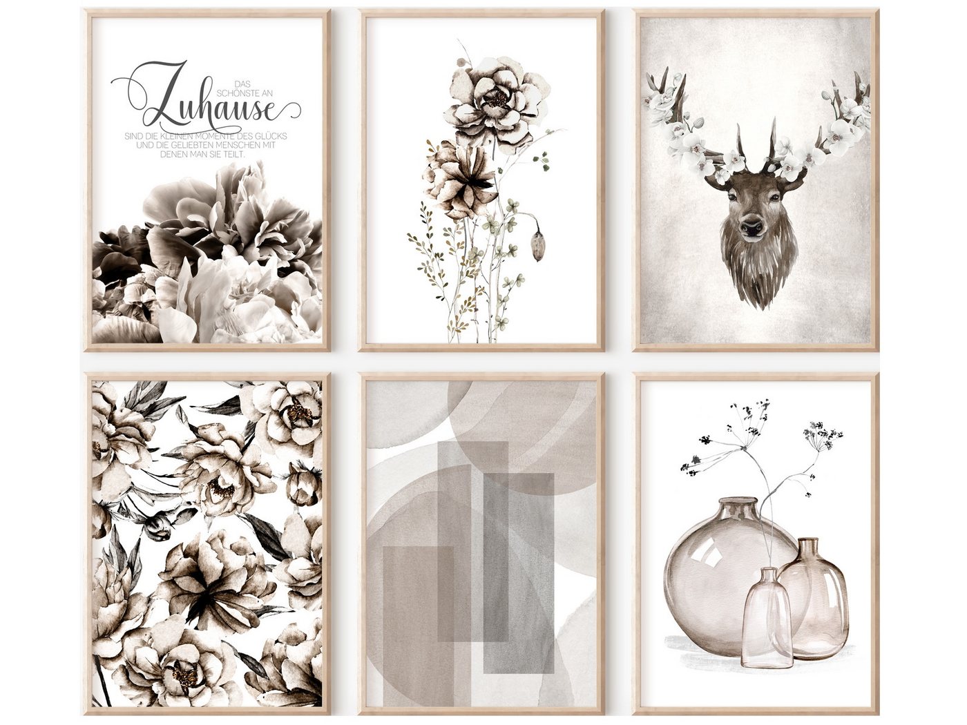 homestyle-accessoires Poster Bilderset Bilderwand Wandbilder DAS SCHÖNSTE AN ZUHAUSE... HIRSCH 6er, - Ohne Bilderrahmen - sorgfältige & sichere Verpackung homestyle-accessoires Poster Bilderset Bilderwand Wandbilder DAS SCHÖNSTE AN ZUHAUSE... HIRSCH 6er, - Ohne Bilderrahmen - sorgfältige & sichere Verpackung von homestyle-accessoires