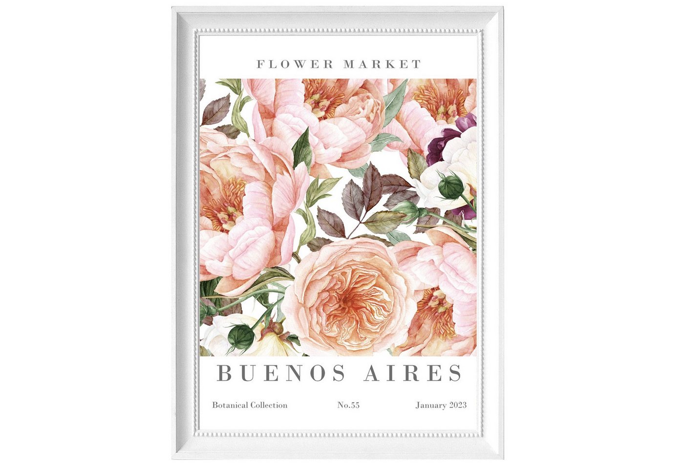 homestyle-accessoires Poster Bild Kunstdruck Wandbild FLOWER MARKET Print DIN A3, (1 St), - OHNE BILDERRAHMEN - Sorgfältige & sichere Verpackung von homestyle-accessoires