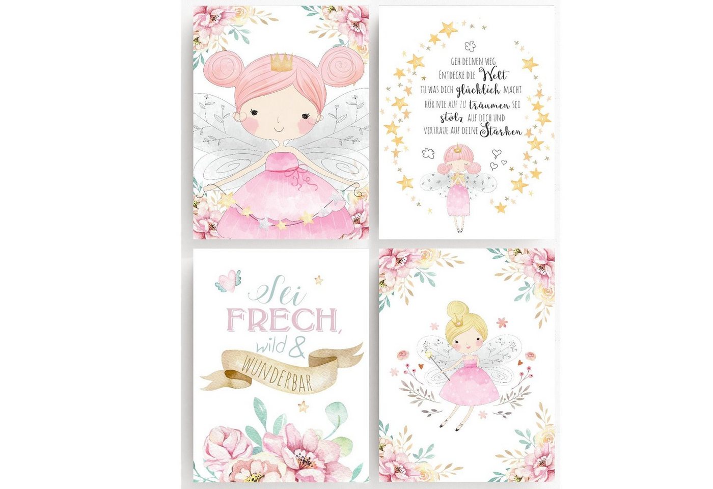 homestyle-accessoires Poster Bilderset Kinderbilder Bilder FEEN ELFEN - WUNDERBAR 4er, - Ohne Bilderrahmen - sorgfältige & sichere Verpackung homestyle-accessoires Poster Bilderset Kinderbilder Bilder FEEN ELFEN - WUNDERBAR 4er, - Ohne Bilderrahmen - sorgfältige & sichere Verpackung von homestyle-accessoires