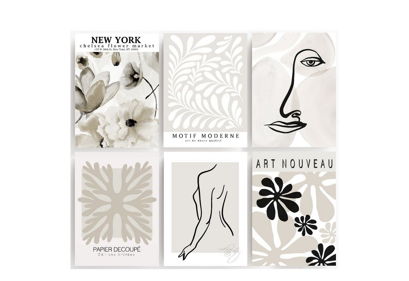 homestyle-accessoires Poster Bilderset NEW YORK FLOWER MARKET 6er SET DIN A4 ODER DIN A3 Prints, Ohne Bilderrahmen von homestyle-accessoires