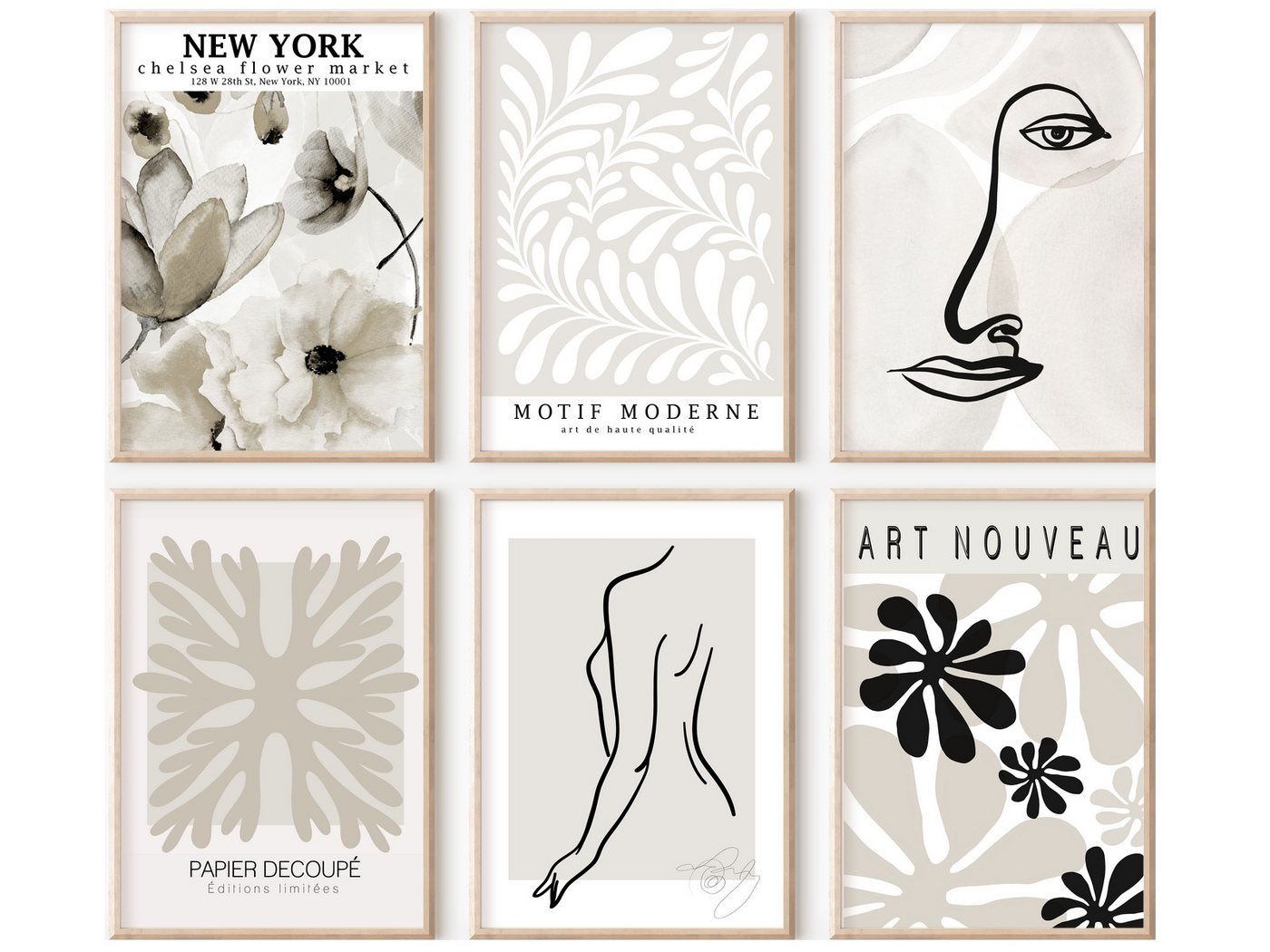 homestyle-accessoires Poster Bilderset NEW YORK FLOWER MARKET 6er SET DIN A4 ODER DIN A3 Prints, Ohne Bilderrahmen von homestyle-accessoires